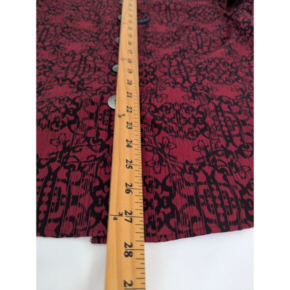 Westbound Womens Dark Red Wrinkle Free Button Up Shirt Size 18 Geometric Print - Picture 8 of 8